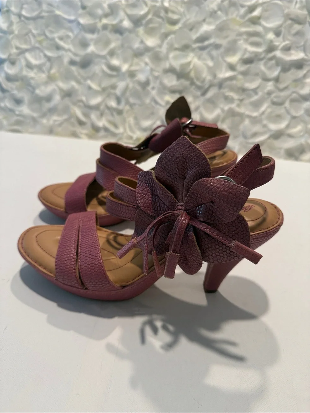Born Mauve Textured Strappy Slingback Heels